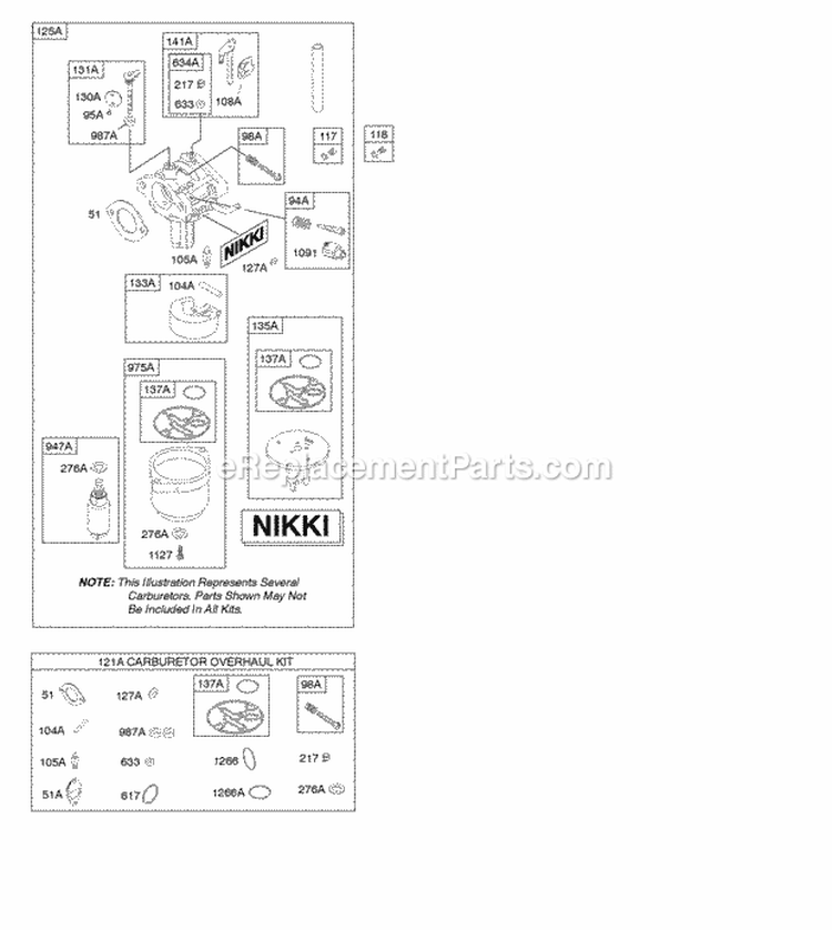 Carburetor Kit - Carburetor Overhaul Diagram and Parts List for 21B807-0114-B1  Briggs and Stratton Engine